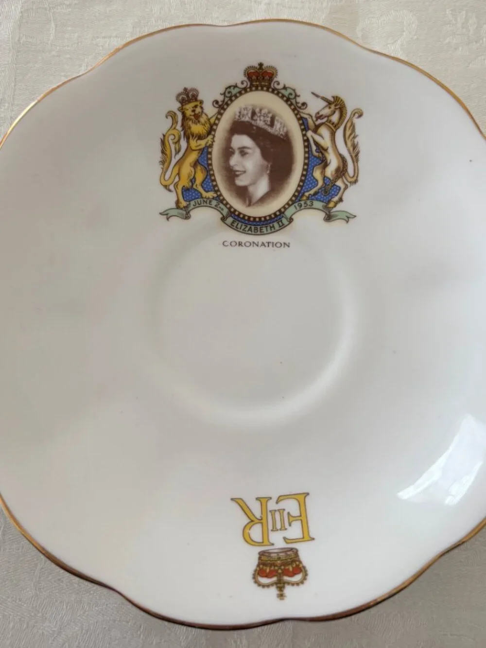 Vintage Royal Albert Bone China Queen Elizabeth Coronation Teacup and Saucer Set